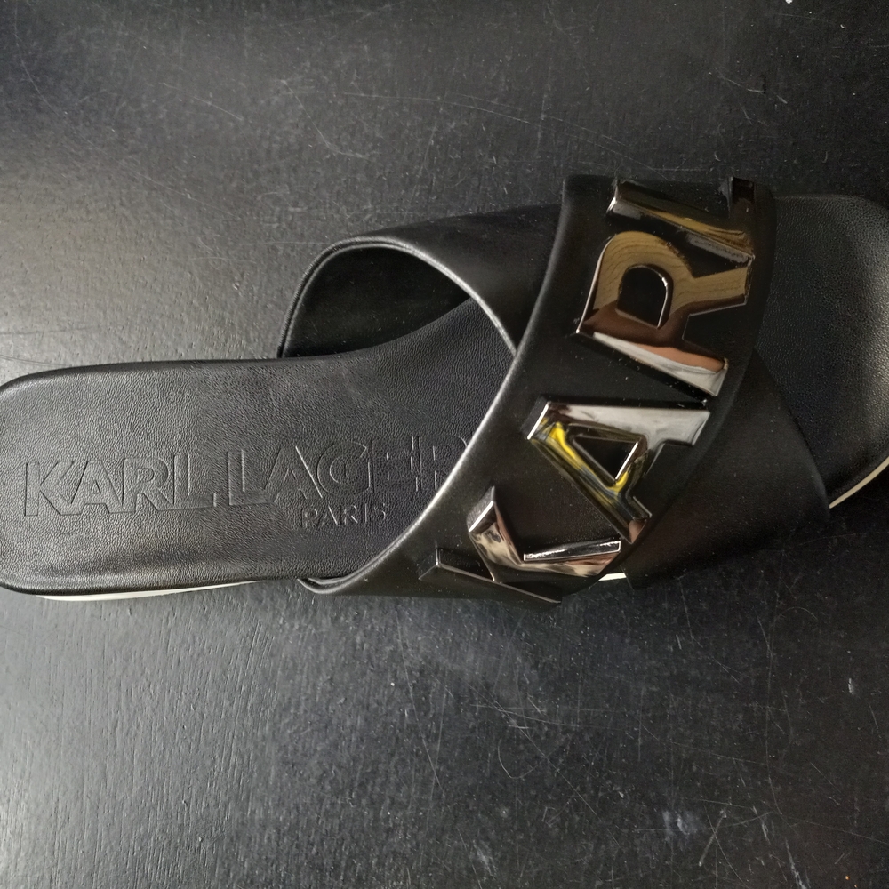 Karl Lagerfeld Black Slide Sandals